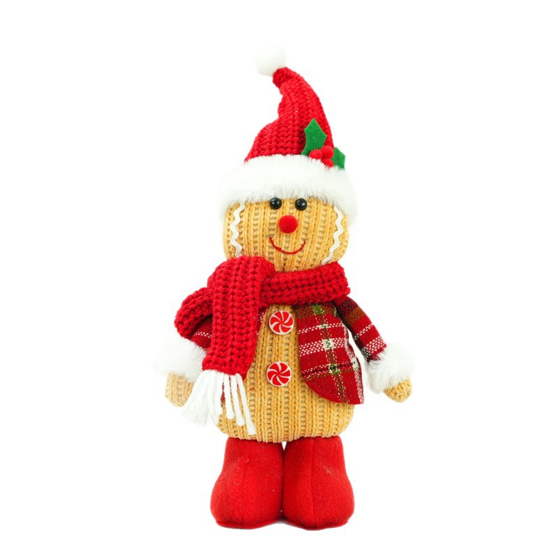 Nuevos productos transfronterizos Navidad Gingerbread Man Doll Decoración de muñecas Decoración navideña Decoración de escenas Hotel Centro comercial