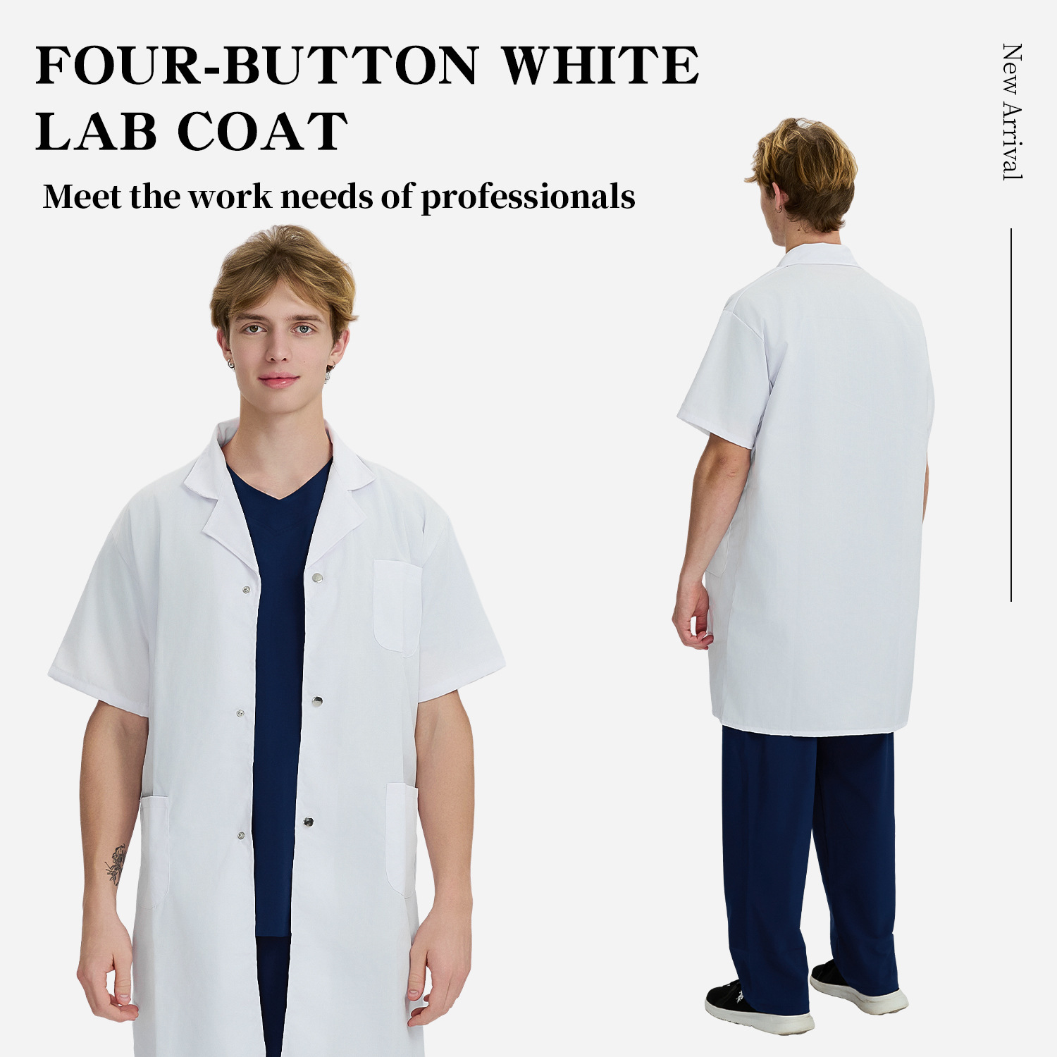 Batas de laboratorio transfronterizas, batas blancas, modelos de comercio exterior para hospitales, uniformes médicos, los más vendidos en Amazon, uniformes de trabajo de manga larga del sudeste asiático. image 22