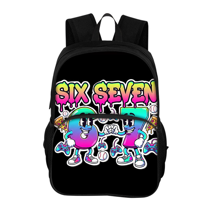 Cross-Border 67梗 16inch Front-Pocket Backpack for Primary and Secondary School Students Six Seven Backpack Children's Large-Capacity Backpack Cross-Border 67梗 16inch Front-Pocket Backpack for Primary and Secondary School Students Six Seven Backpack Children's Large-Capacity Backpack
