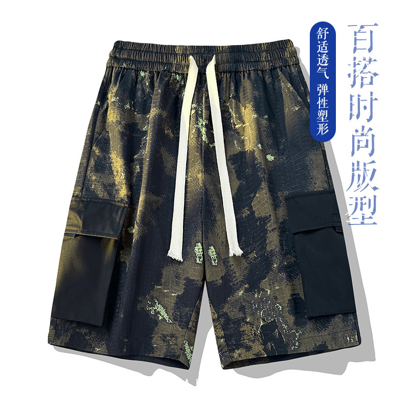 Shorts men 2024 summer new Korean version of breathable casual pants fashion camouflage loose sports pants men wholesale