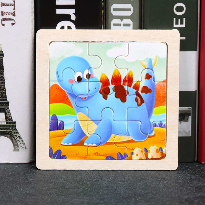 Puzzle pequeño plano de madera de 9 piezas Animal Ocean Traffic Kindergarten Educación temprana Juguetes educativos Puzzle simple de entrada