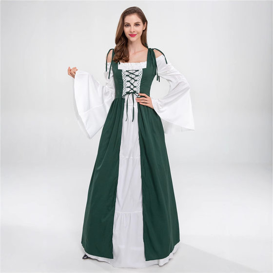 2025 Cross-border European and American Amazon Halloween Series Medieval Court Style Sweet dress Stitching Clothes