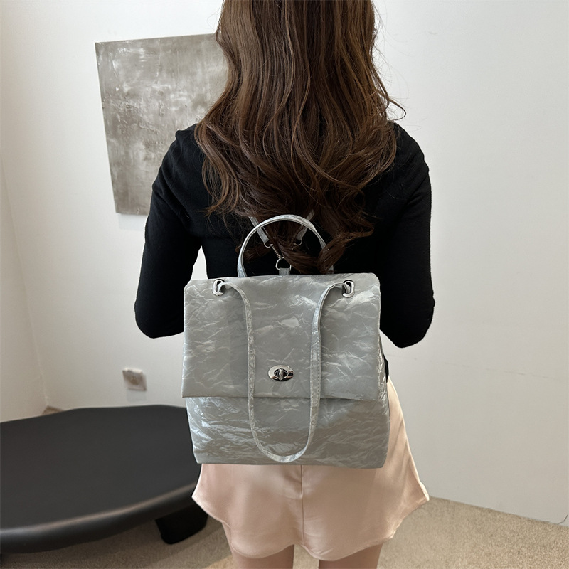 Mochila texturizada, mochila de mujer, mochila de mujer 2024 nueva moda, mochila de color sólido, mochila de viaje corto para estudiantes universitarios