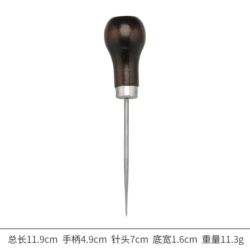 单葫芦锥子 双葫芦锥子直头弯头中孔锥子修鞋锥皮革打孔锥木柄锥|undefined