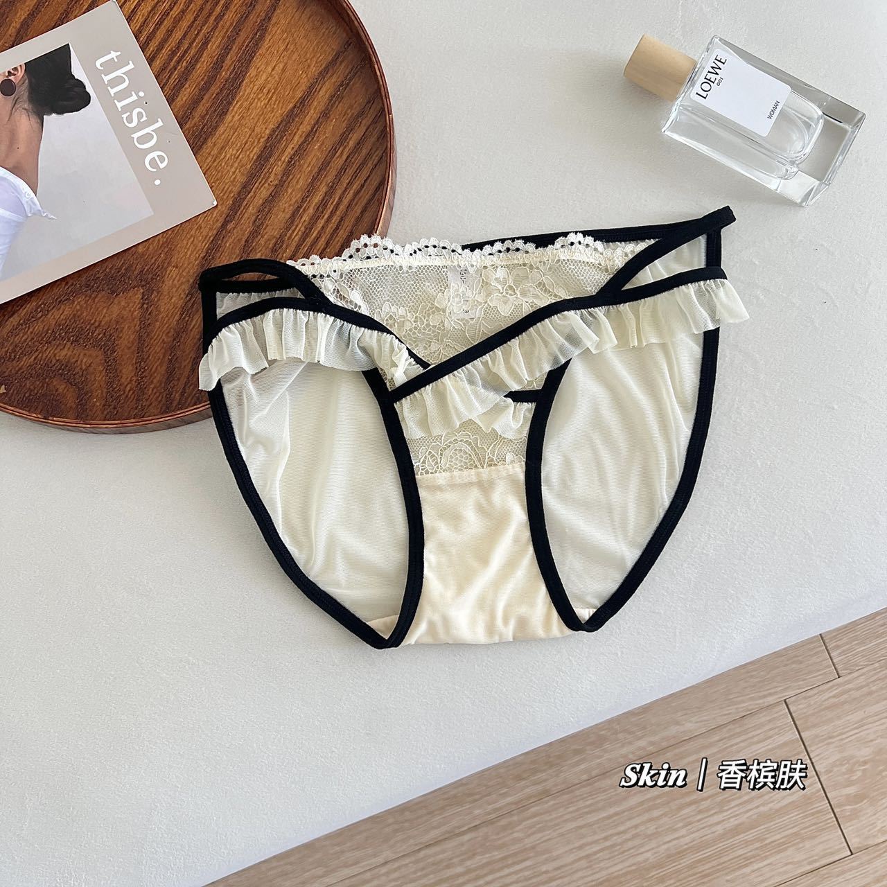 Noche oscura, cariño ~ nuevo estilo puro de seducción de cintura baja, pantalones de encaje femeninas, horquilla alta, pantalones de mujer transpirables image 10
