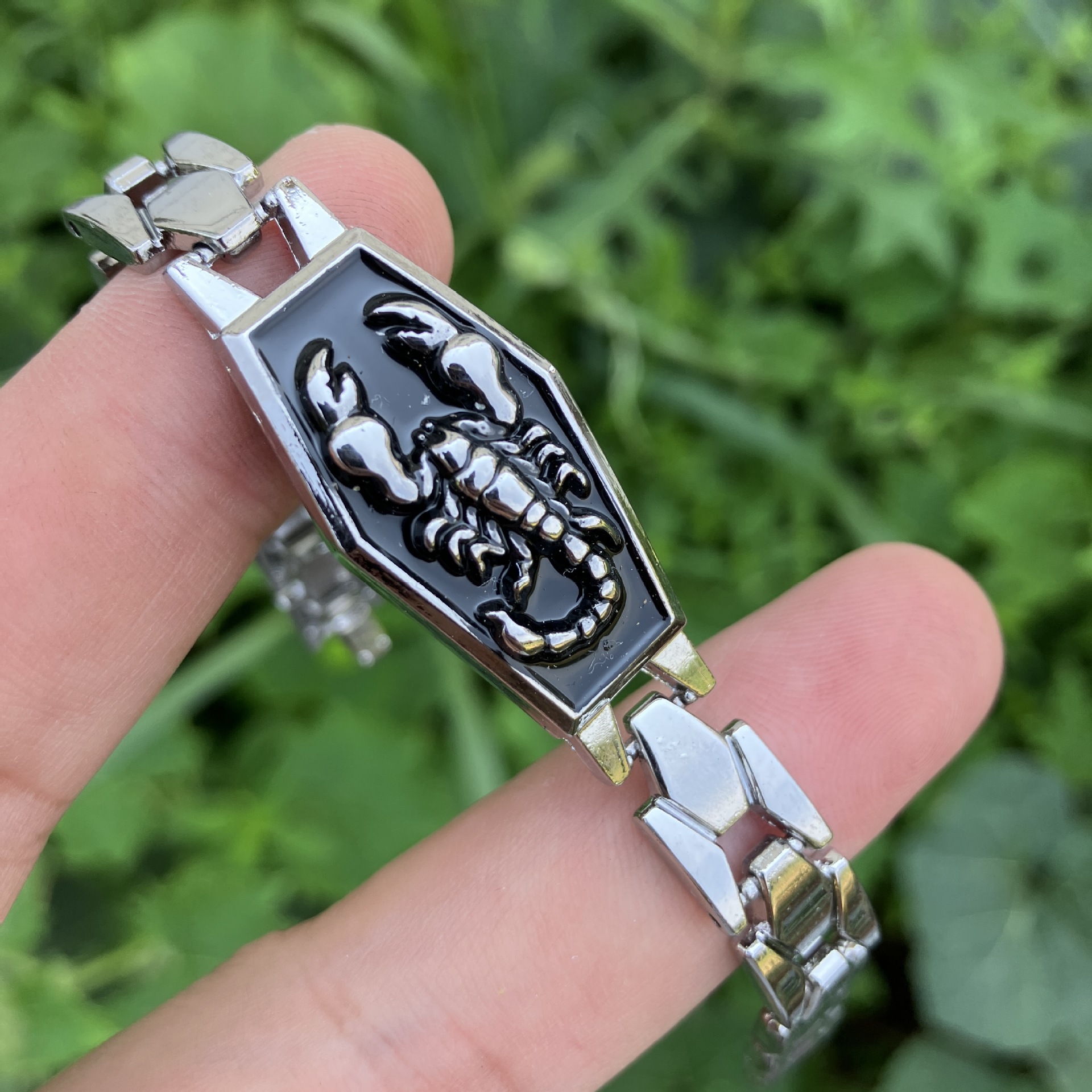 20g Weight Bracelets Classification Alloy Chain Material Chain Chain Type 1 Piece Quantity Daily, Street Occasion Alloy Material Geometric Pattern Unisex Gender Punk, Streetwear Style Punk Streetwear Geometric Alloy Chain Chain & Link Bracelets Wholesale 5