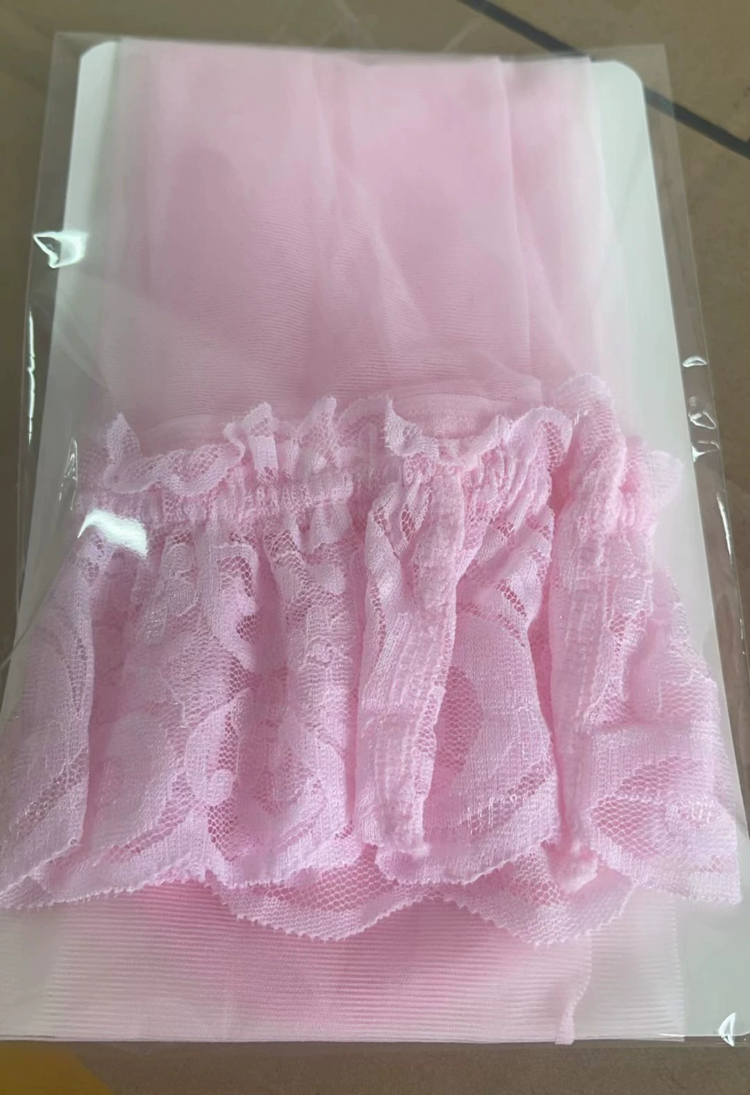 Over-the-Knee Stockings, Silicone Anti-Slip Lace Top, 20D Plus Sizes Long Sheer