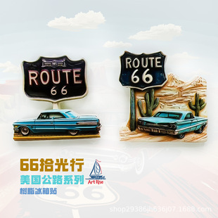 U.S. 66 Highway Refrigerator Magnet Travel Souvenir Home Decoration Three-Dimensional Cute Popular Gift Souvenir
