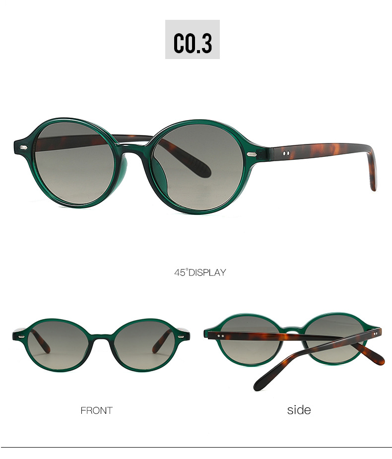 Elegant Streetwear Color Block PC UV400 Protection Oval Frame Full Frame Glasses display picture 10