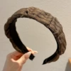 Brown pleated headband ~ about 3.5cm wide