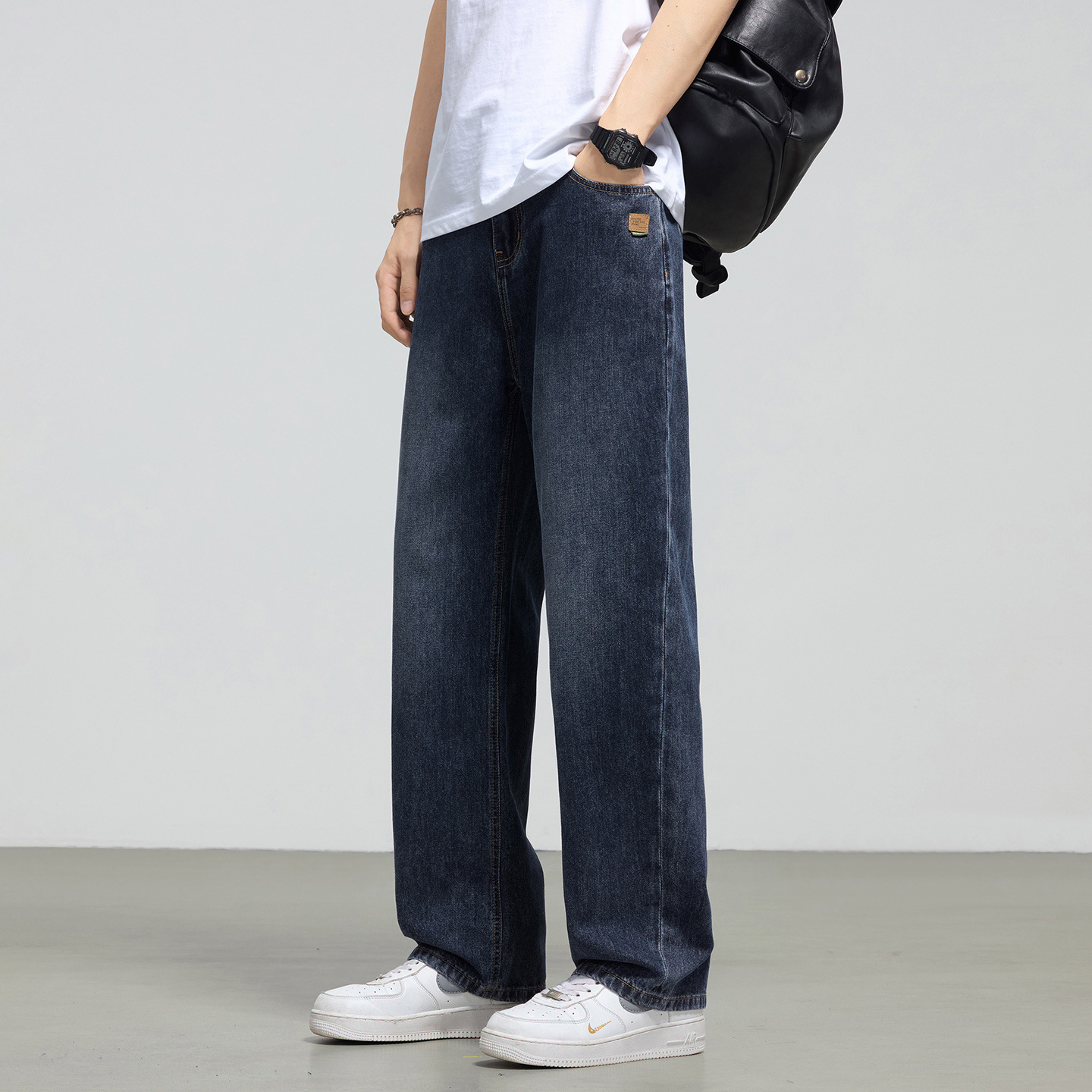 Shanggu ropa de hombre primavera jeans recto para hombres Xintang vaqueros de capital suelta casual hombre pantalones recto de lujo ligero