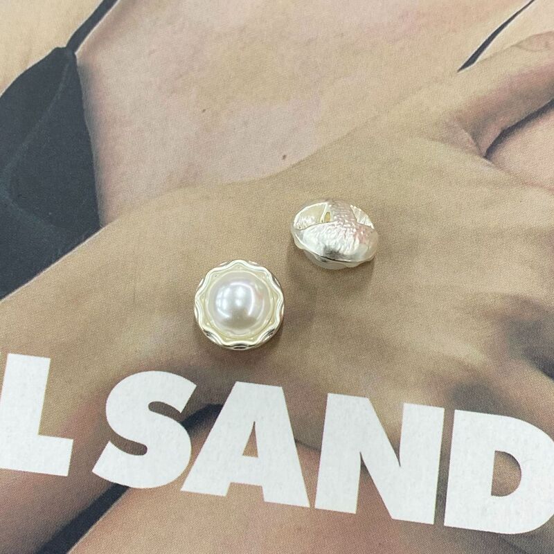 Round Pearl Metal Lace Button Shirt Cardigan Button Small Fragrant Style Clothing Accessories Small Buttons diy