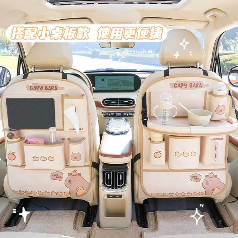 Сумка для хранения в автомобиле, автомобильный мусорный бак, автомобильный органайзер, складной столик, стильная сумка для хранения, защита от ударов