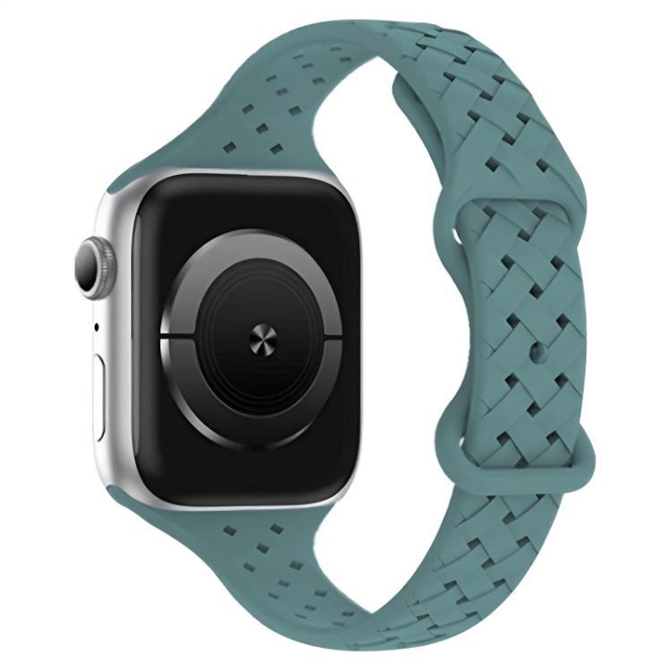 xDfind Butterfly Buckle trenzado correa estrecha de silicona para Apple Watch 42 / 44 / 45 / 46 / 49mm / Ap