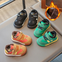 冬季加绒男宝宝棉鞋1—2岁软底防滑婴儿学步鞋保暖女童运动鞋