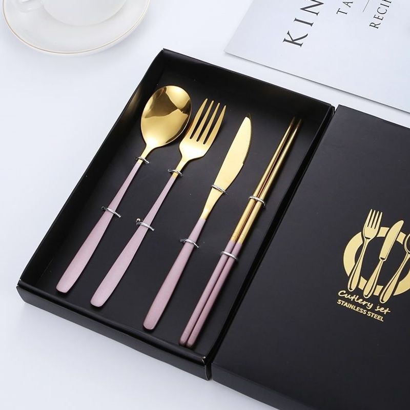 Stainless Steel Tableware, Western-Style Tableware, Chopsticks, Spoons, Forks, Knives, Boxes, Portable Gift Sets for Students and Office Workers Stainless Steel Tableware, Western-Style Tableware, Chopsticks, Spoons, Forks, Knives, Boxes, Portable Gift Sets for Students and Office Workers