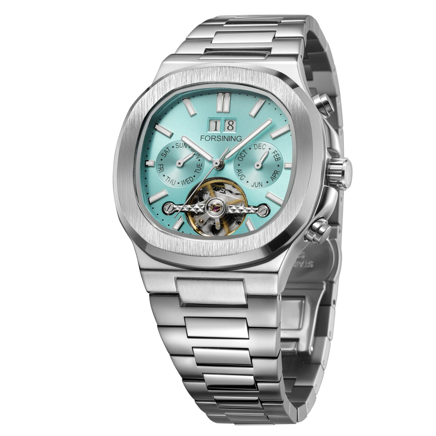 New Forsining European And American Style Men's Fashion Casual Hollow Flywheel Automatic Mechanical Watch_voghion.com