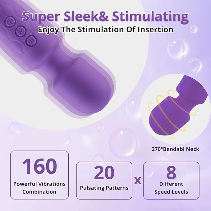 20-Frequency Vibrating AV Wand Prostate Massager, Silicone, Electric Button Control — detail image 4