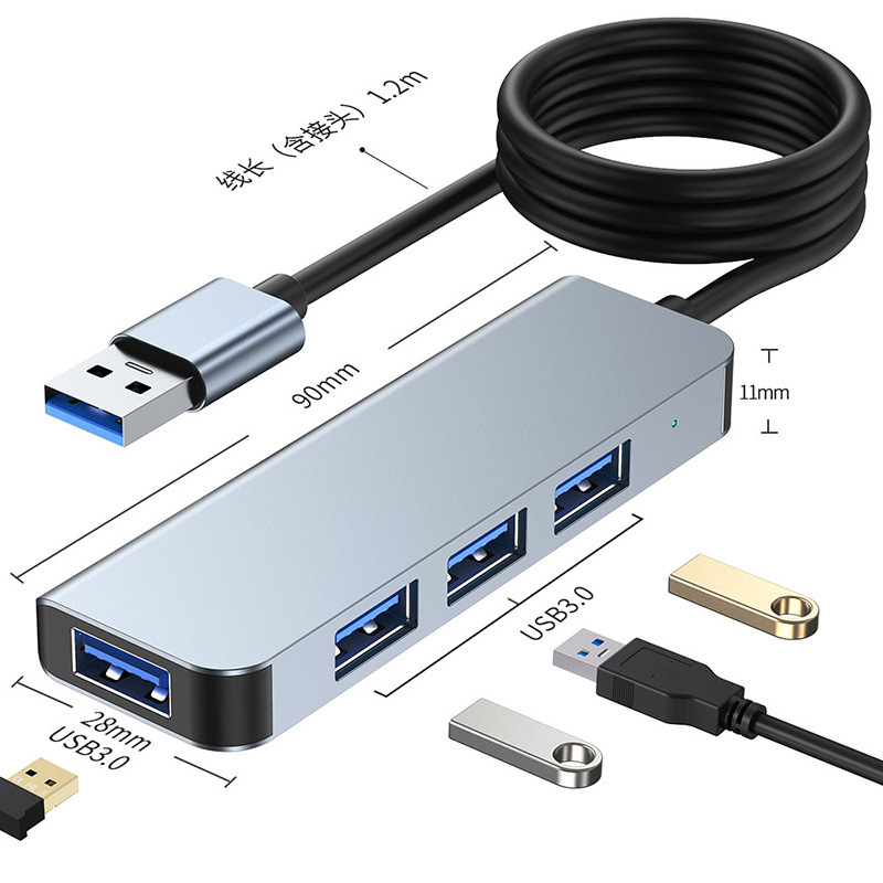 国境を越えたソース工場 USB エクステンダー 4 ポート ハブ 3.0 1 対 4 高速スプリッター タイプ C ハブ|undefined