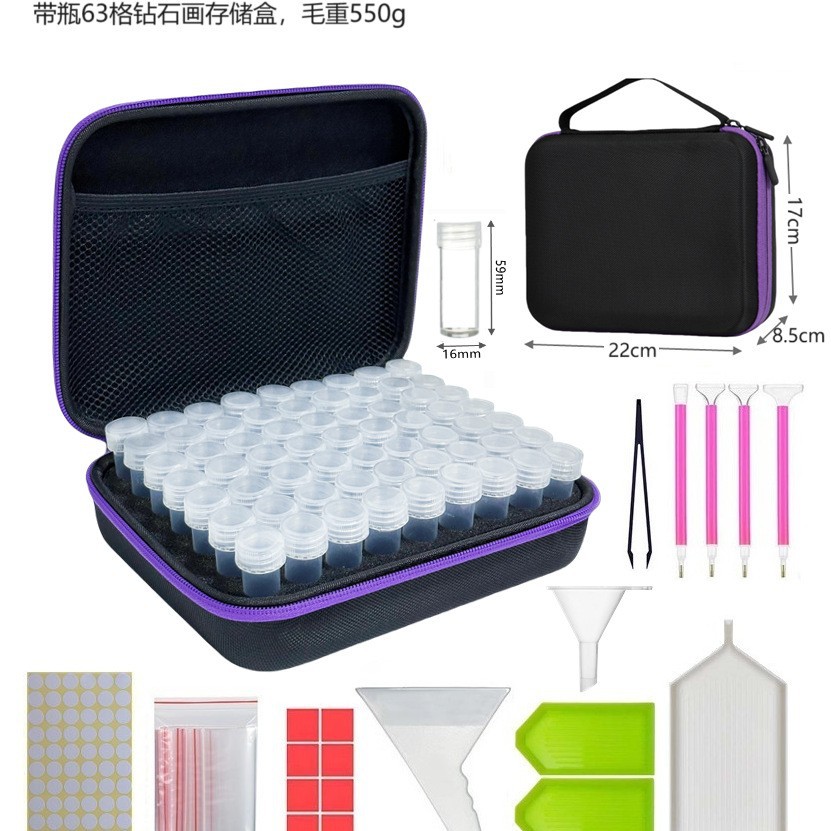 Conjunto de herramientas de pintura de diamante bolsa de almacenamiento Caja de Herramientas 30/60 botella de rejilla multifuncional portátil pintura herramienta traje