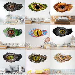 New Factory 3D Breaking Wall Visual Dinosaur Lizard Eye Wall Sticker Living Room Bedroom Children's Room Decor KS6805A