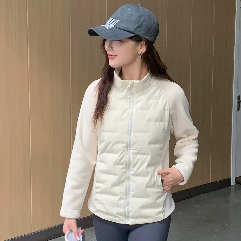 爆款羽绒石墨烯摇粒绒外套90白鸭绒运动羽绒服女冬季防寒保暖上衣