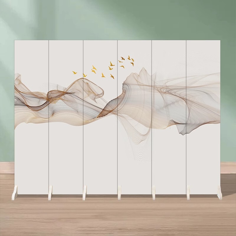 Screen Partition Living Room Simple Modern Office Bedroom Entrance Custom Background Wall Double-Sided Folding Partition Screen