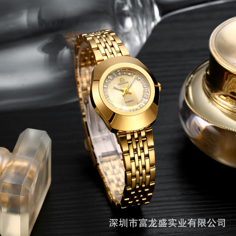 Cainuos Cross-Border Popular Couple Quartz Watches Retro Waterproof Gold Men's and Women's Watches C5024