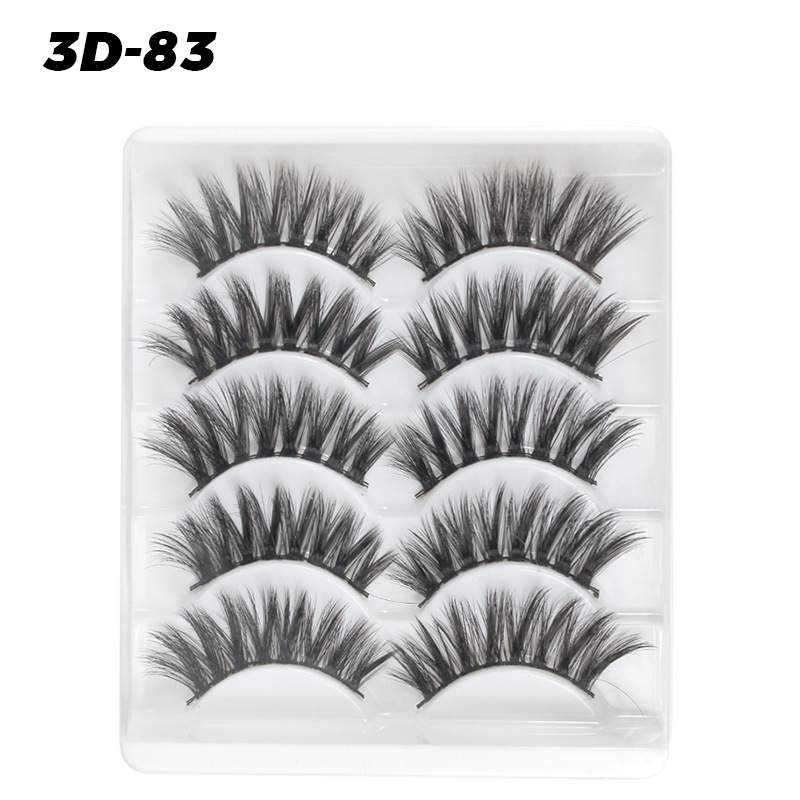 DINGSEN pestañas postizas de fábrica al por mayor 3D pestañas tridimensionales 5 pares Paquete de pestañas tres más de D-46 estilos
