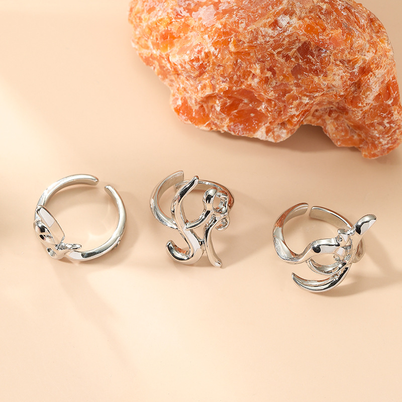 Creative design elegant geometric fashionable ring for nails