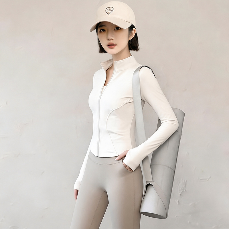 Sports jacket, tight-fitting training yoga wear, long-sleeved Pilates quick-drying clothes, sports running fitness wear set