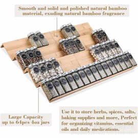 家用竹制调料架香料架实木多层收纳架厨房抽屉内调料架收纳置物架
