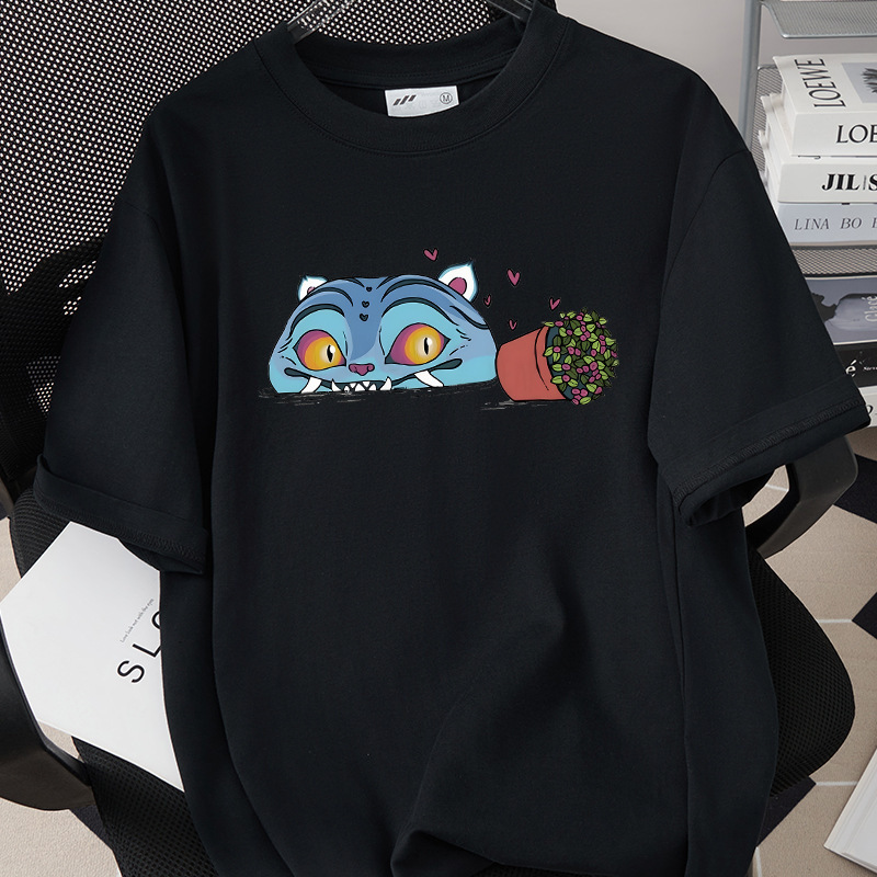 狩魔女グループ 男女兼用 高品質半袖プリントTシャツ 大人用 ゆったり 260g 純綿 トップス 0703|undefined