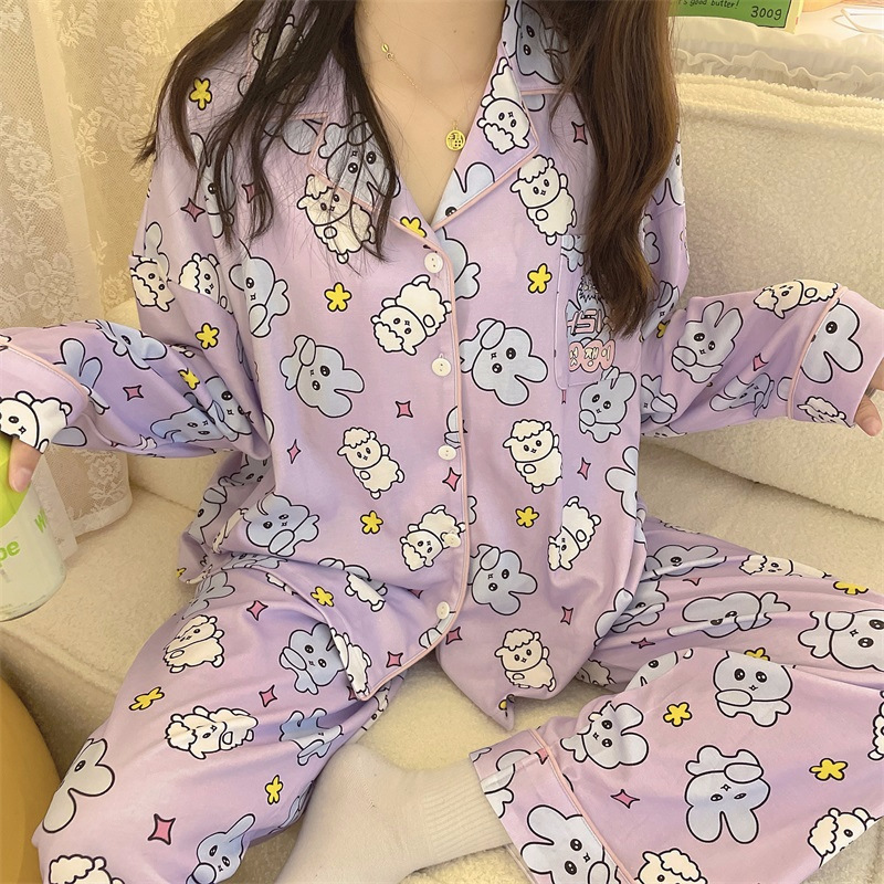 工場卸売りpyjamas日系アニメ布丁犬パジャマ女春秋綿長袖長ズボンカバー対外貿易|undefined