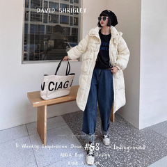 2025冬季新款牛角扣羽绒服女中长款收腰宽松过膝外套品牌女装批发