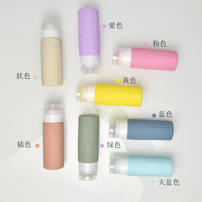 Botella de silicona de venta transfronteriza botella de transporte de viajes al aire libre botella de toner extrusible botella de cosméticos botella portátil