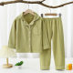 New children's velvet pajamas middle and big children's home wear suit baby boy's baby girl's autumn and winter long sleeve lapel home wear