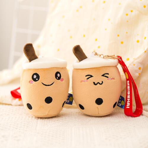 Doll plush keychain pendant, milk tea cup, plush doll pendant, doll bag pendant, school bag pendant