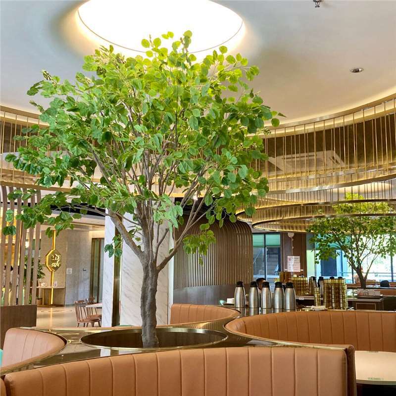 Artificial Linden Tree, Fake Tree, Wishing Tree, Fortune Tree, Ficus Tree, Large Solid Wood Decorative Tree, Indoor Restaurant Landscaping Green Plant