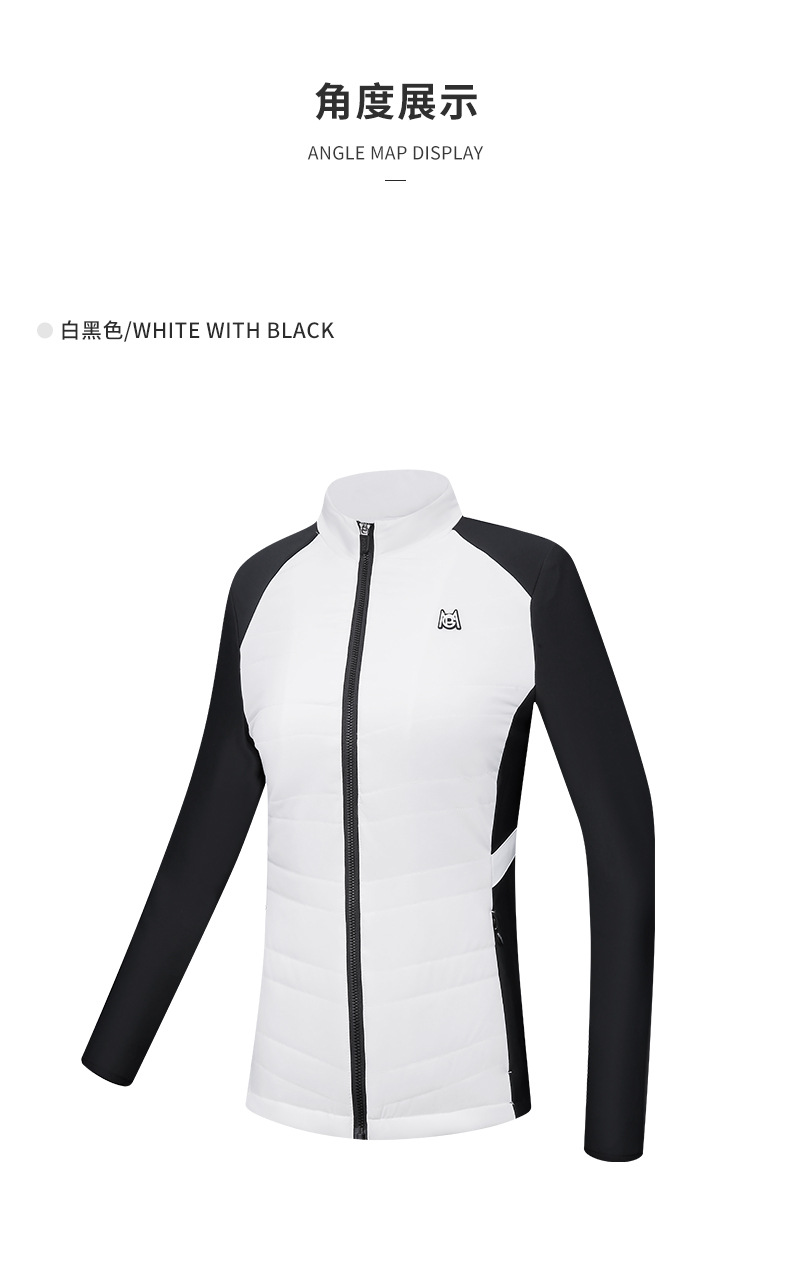 Áo khoác golf nữ chần bông giữ ấm phối màu tôn dáng — Yf514-xanh Navy Trắng [chần bông], Yf514-trắng Đen [chần bông] chi tiết 8