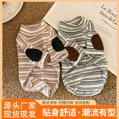 2025 工場新犬服 2 色ストライプ通気性犬夏薄い服子犬ペット服卸売