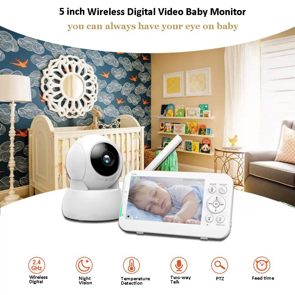 跨境爆款最新babymonitor高性价比多功能婴儿监视监护器超长待机