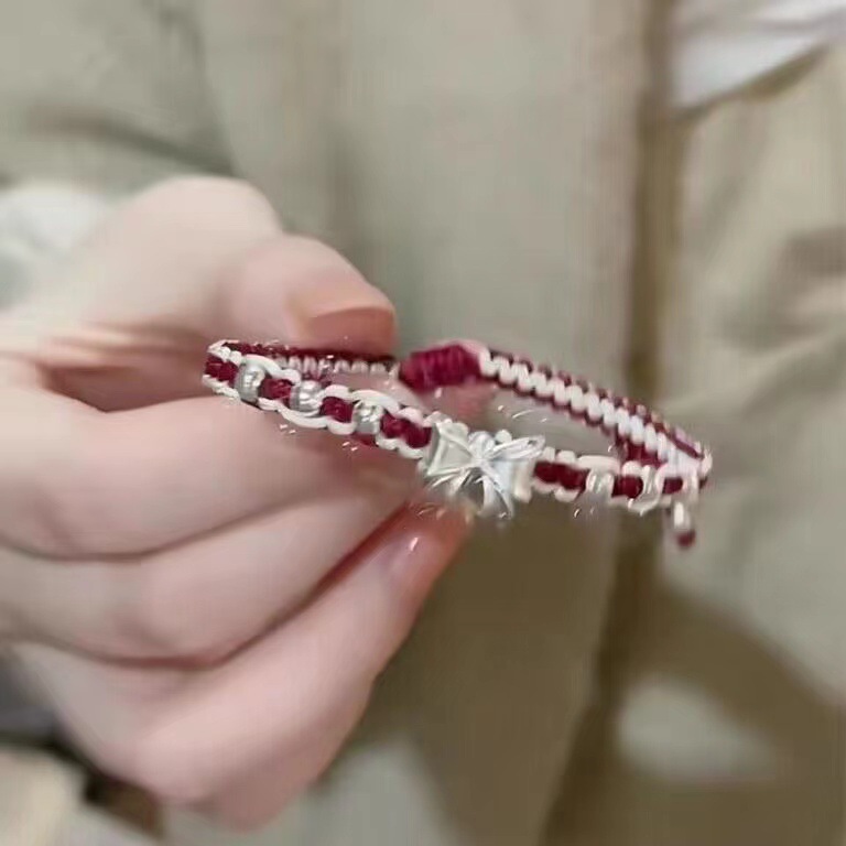 在逃公主甜美编织手绳蝴蝶结红绳手链配饰手工编织百搭送礼物精致|undefined