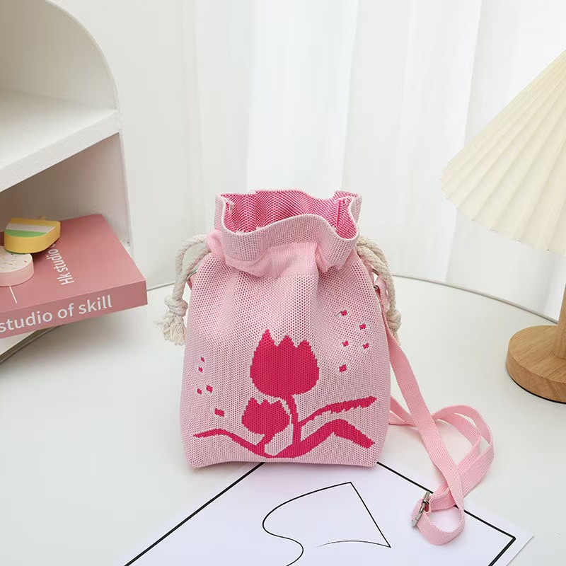 Damen Umhängetasche Mit Cartoon Mustern Gestrickte Handytasche_voghion.com
