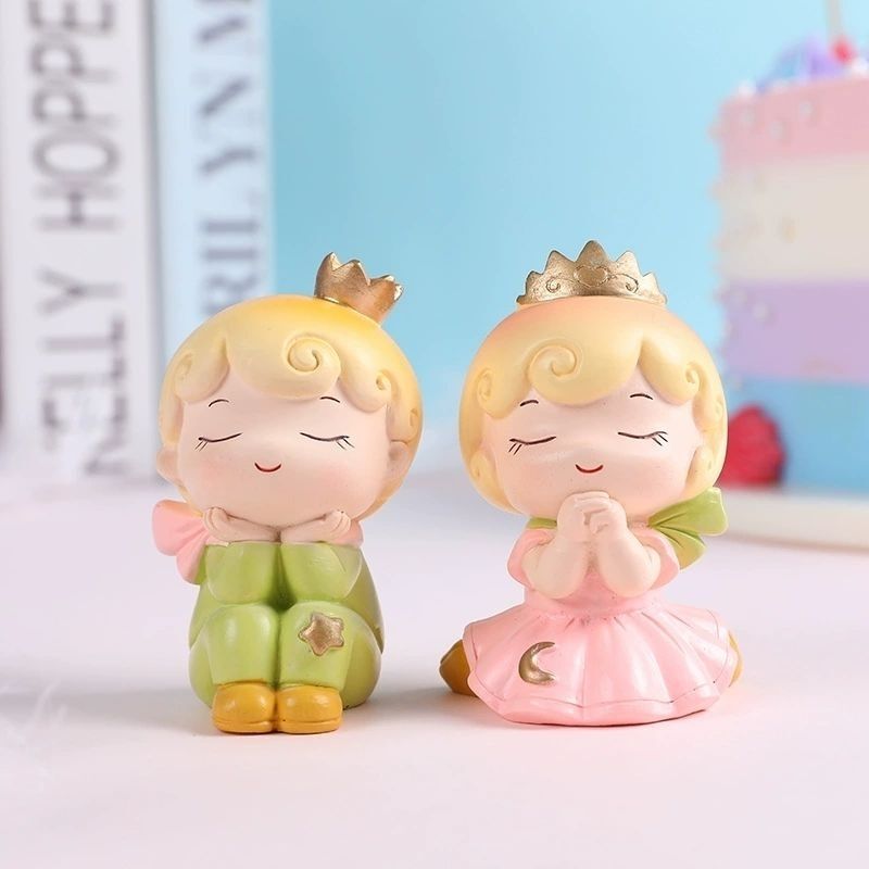 ベーキングインターネット有名人の王子と王女の装飾品かわいい誕生日ケーキ子供のパーティーの装飾漫画デザート手作り|undefined