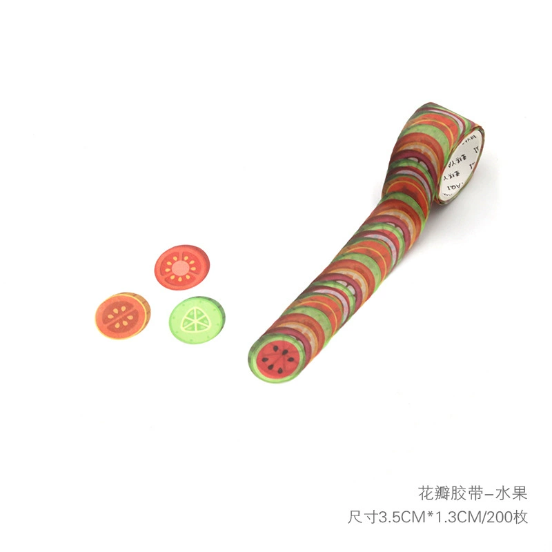 Бархатная лента Washi стикеры, рулоны, 48 шт в коробке, цветочные формы, assorted цвета
