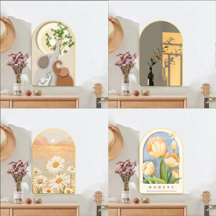 Fresh Vertical Single Crystal Porcelain Decorative Painting Restaurant Living Room Bedroom Fashion Hanging Painting