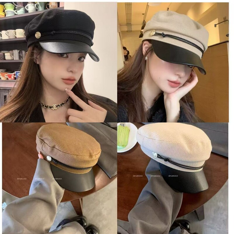 秋冬万能英国風カレッジ風キャスケット帽レディース韓国風レトロベレー帽フラットトップ八角海軍帽|undefined