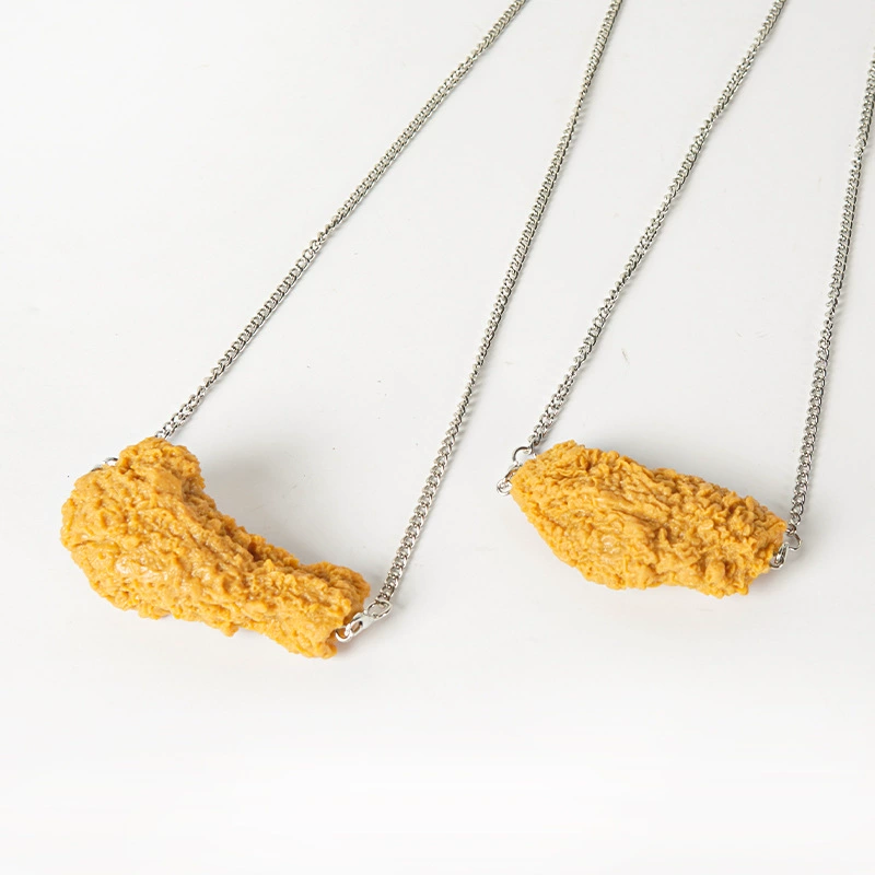 Трансграничное моделирование в наличии куриная ножка куриные крылышки ожерелье имитация жареной курицы модель еды креативная цепочка аксессуаров для одежды в стиле хип-хоп
