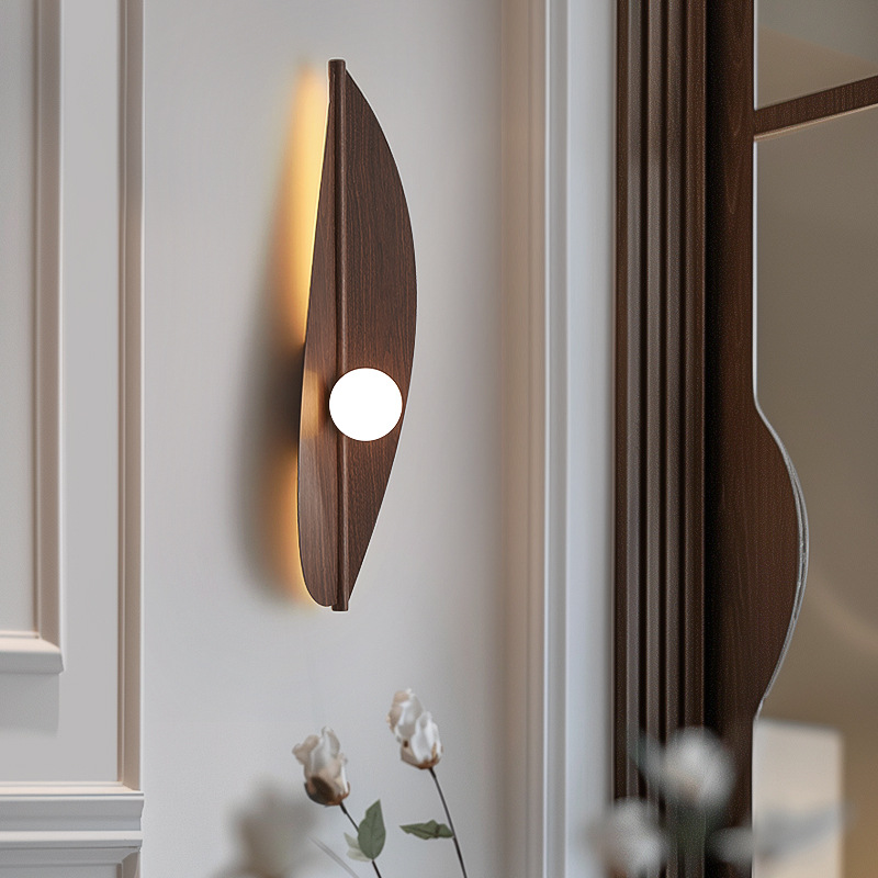 Cabecera de la cama, dormitorio, atmósfera de hoja de fondo, pasillo, pasillo, luces de pared, nuevo estilo, pared de fondo, 2024 Ti sala de estar